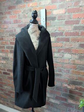 Zara Black Coat with Belt Closure